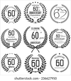 Anniversary retro laurel wreath collection, 60 years