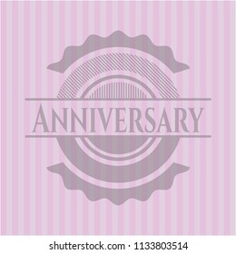 Anniversary retro pink emblem