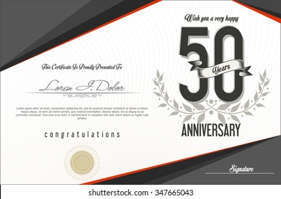 Anniversary retro vintage background 50 years