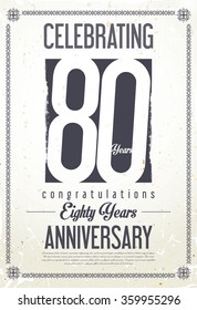 Anniversary retro vintage background 80 years