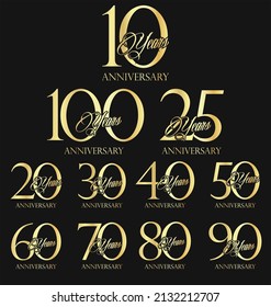 anniversary retro vintage golden  background vector