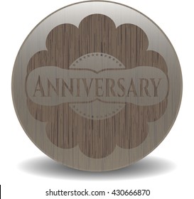 Anniversary retro wooden emblem
