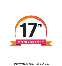 anniversary ribbon logo with crescent moon shape