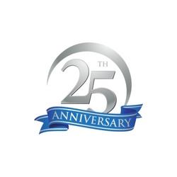 Anniversary Ring Logo Blue Ribbon 25