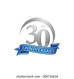 anniversary ring logo blue ribbon 30