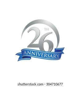 Anniversary Ring Logo Blue Ribbon 20 Stock Vector (Royalty Free ...