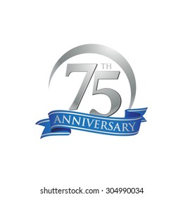 Anniversary Ring Logo Blue Ribbon 75