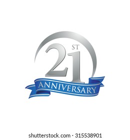 anniversary ring logo blue ribbon 21