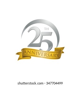 anniversary ring logo gold ribbon 25
