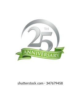 Anniversary Ring Logo Green Ribbon 25