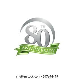 anniversary ring logo green ribbon 80