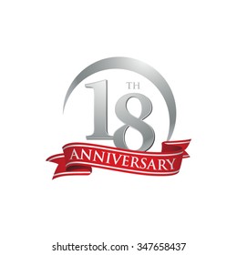 anniversary ring logo red ribbon 18