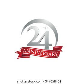 anniversary ring logo red ribbon 24