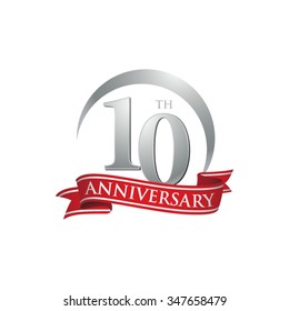 anniversary ring logo red ribbon 10