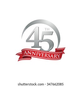 anniversary ring logo red ribbon 45