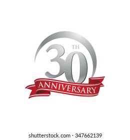 anniversary ring logo red ribbon 30