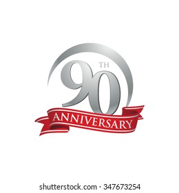 anniversary ring logo red ribbon 90