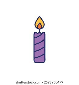 Anniversary romantic candle icon style illustration