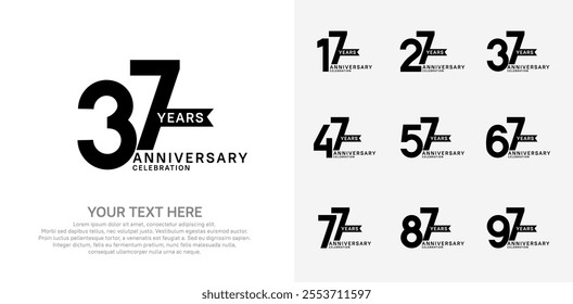 anniversary set, black color with ribbon for celebration event