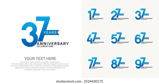 anniversary set, blue and black color with ribbon for celebration event