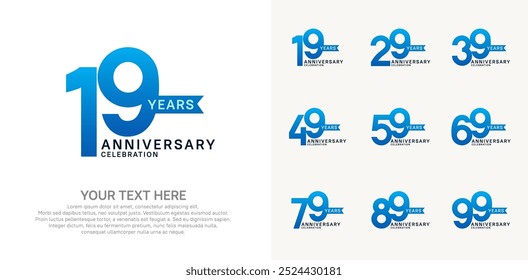 anniversary set, blue and black color with ribbon for celebration event