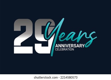 anniversary set in blue and gray on a dark blue background for a festive moment