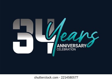 anniversary set in blue and gray on a dark blue background for a festive moment