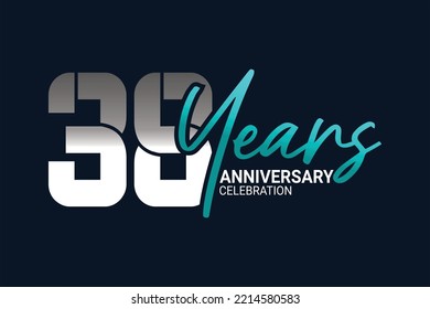 anniversary set in blue and gray on a dark blue background for a festive moment
