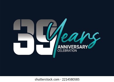 anniversary set in blue and gray on a dark blue background for a festive moment