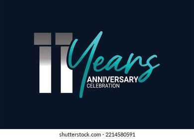anniversary set in blue and gray on a dark blue background for a festive moment