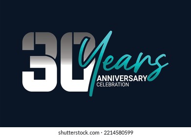 anniversary set in blue and gray on a dark blue background for a festive moment