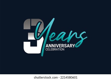 aniversario en azul y gris sobre un fondo azul oscuro para un momento festivo