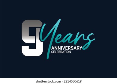 anniversary set in blue and gray on a dark blue background for a festive moment