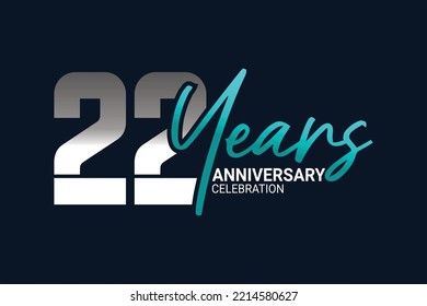 anniversary set in blue and gray on a dark blue background for a festive moment