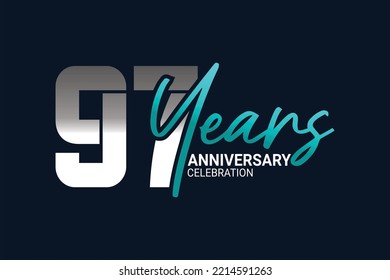 aniversario en azul y gris sobre un fondo azul oscuro para un momento festivo