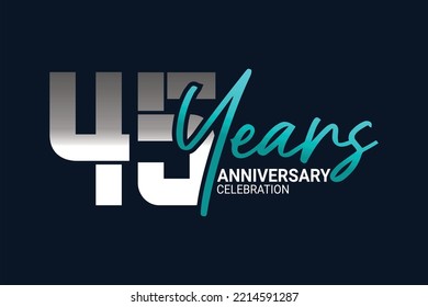 anniversary set in blue and gray on a dark blue background for a festive moment