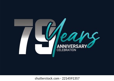 aniversario en azul y gris sobre un fondo azul oscuro para un momento festivo