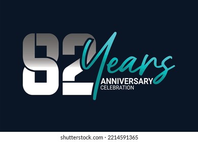 anniversary set in blue and gray on a dark blue background for a festive moment