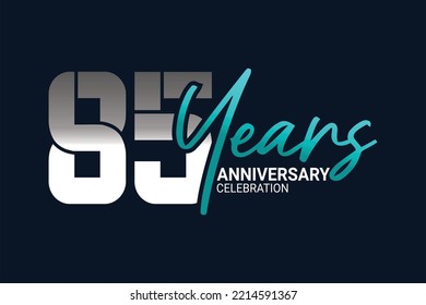 anniversary set in blue and gray on a dark blue background for a festive moment