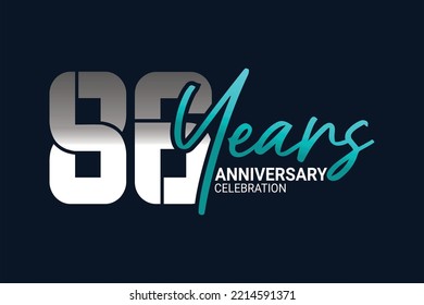 anniversary set in blue and gray on a dark blue background for a festive moment