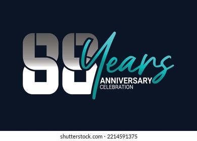 anniversary set in blue and gray on a dark blue background for a festive moment