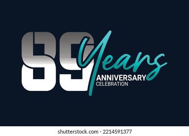 anniversary set in blue and gray on a dark blue background for a festive moment