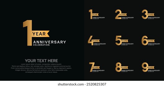 anniversary set, golden and silver color with ribbon for celebration event