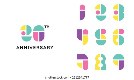 Anniversary set logo celebration template