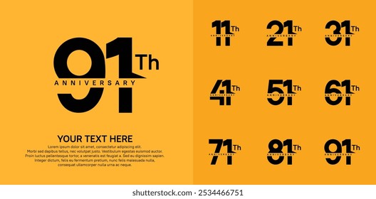 anniversary set logo style with black color for company celebration moment