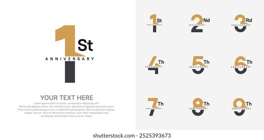 anniversary set logo style with brown and black color for company celebration moment