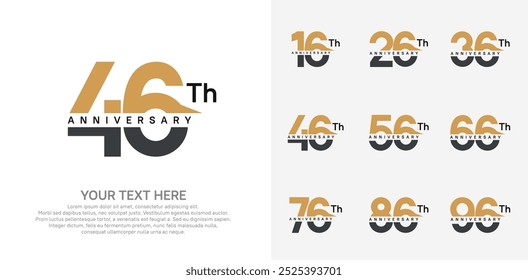 anniversary set logo style with brown and black color for company celebration moment