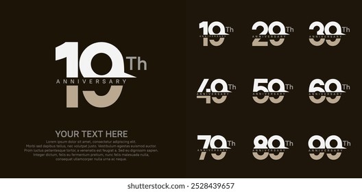 anniversary set logo style with brown and white color for company celebration moment