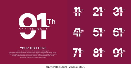 anniversary set logo style with white color for company celebration moment