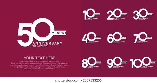 anniversary set, white color with ribbon for celebration event